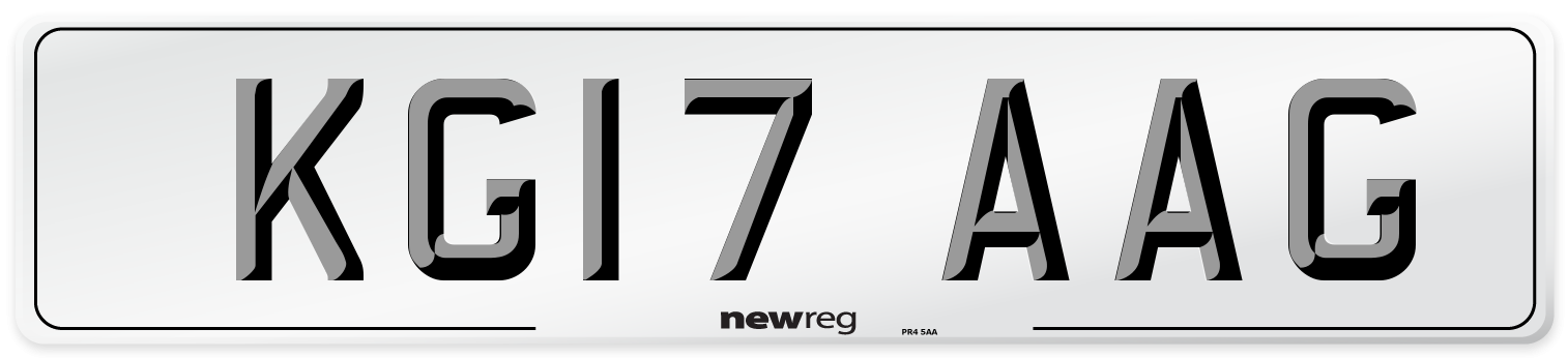 KG17 AAG Number Plate from New Reg